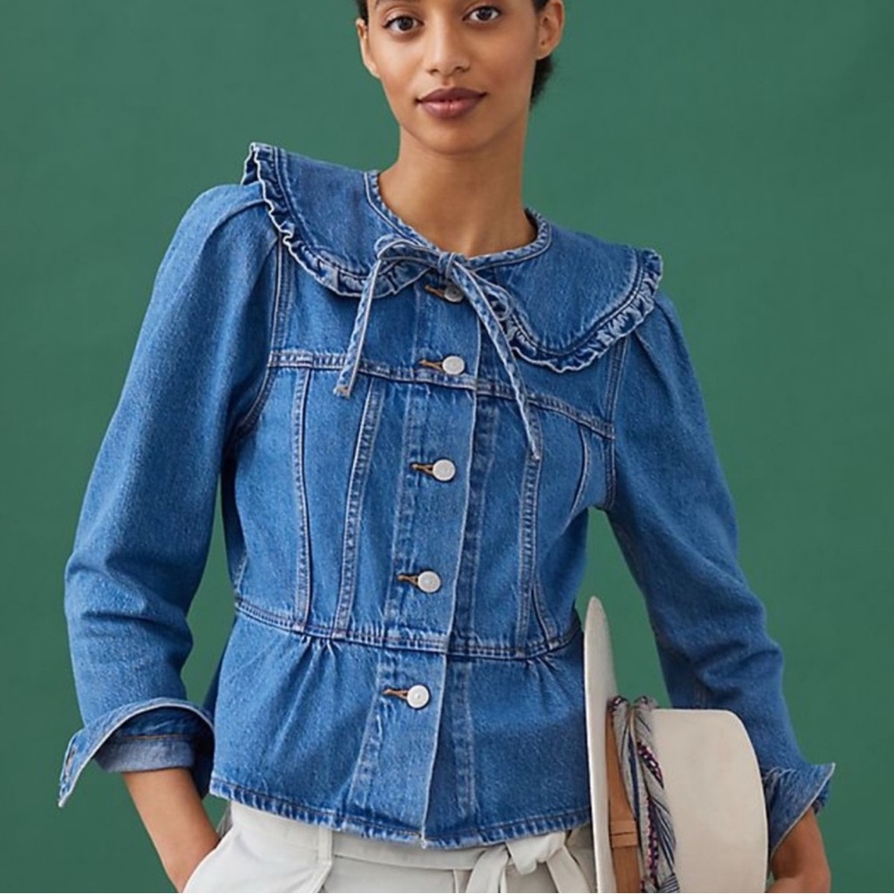 Levi's Prairie Collar Denim Jacket with Ruffle Detail NWT Small